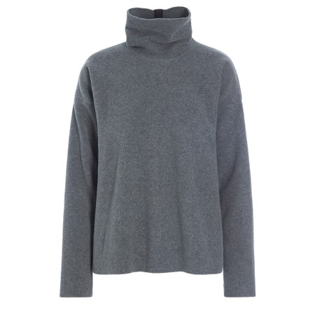 Henriette Steffensen Grey Polo Neck Fleece Top - Grey