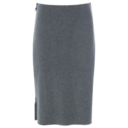 Henriette Steffensen Grey Knee Length Fleece Skirt - Grey