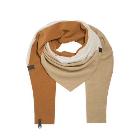 Henriette Steffensen No Waste Triangle Rust Stripe Fleece Scarf - Beige