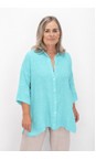 Amazing Woman Turquoise Finty X Turquoise Linen Shirt  