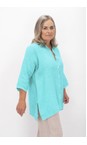 Amazing Woman Turquoise Finty X Turquoise Linen Shirt  