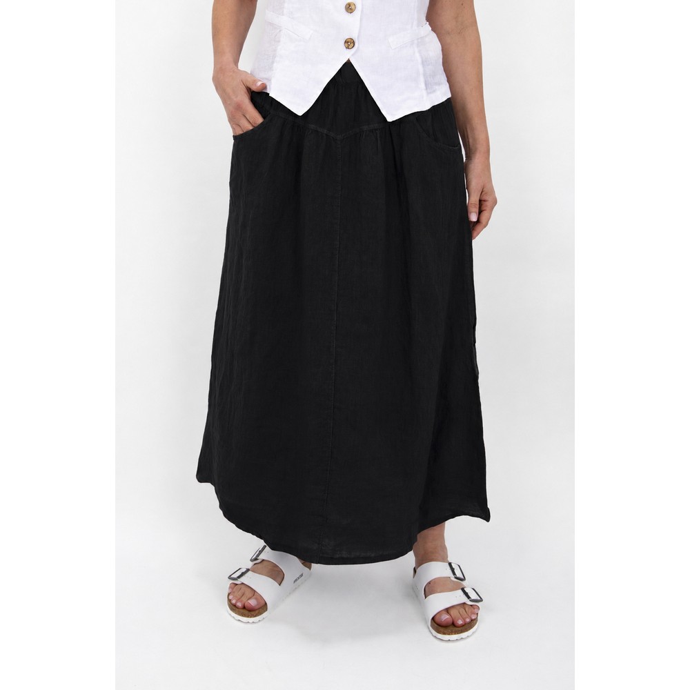Amazing Woman Orla Black Linen Skirt Black 