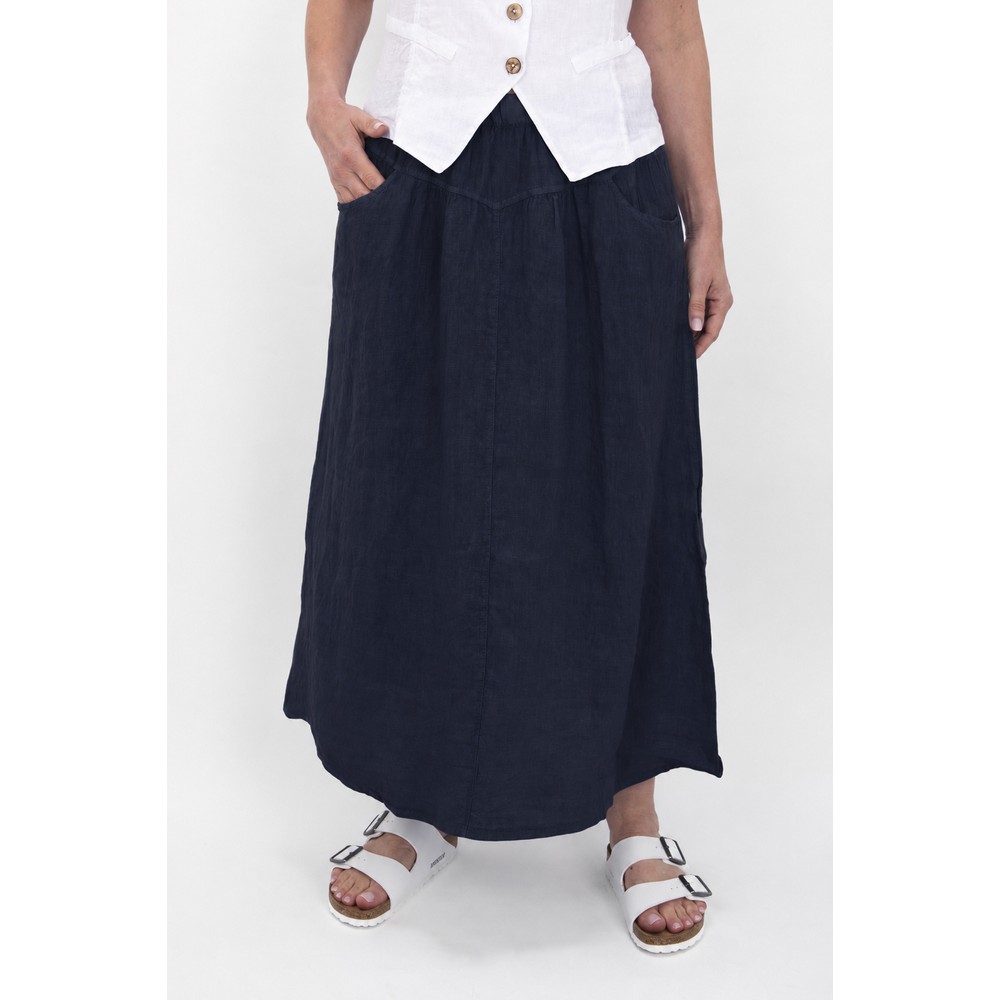 Amazing Woman Orla Navy Linen Skirt Navy