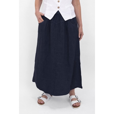 Amazing Woman Orla Navy Linen Skirt - Blue