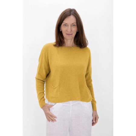 Amazing Woman Jodie Antique Gold Front Pocket Supersoft Knit Jumper - Gold