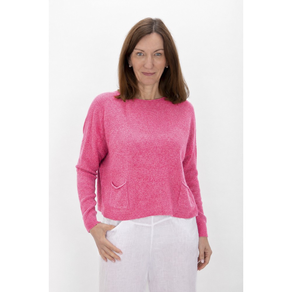 Amazing Woman Jodie Azalea Pink Front Pocket Supersoft Knit Jumper Azalea Pink
