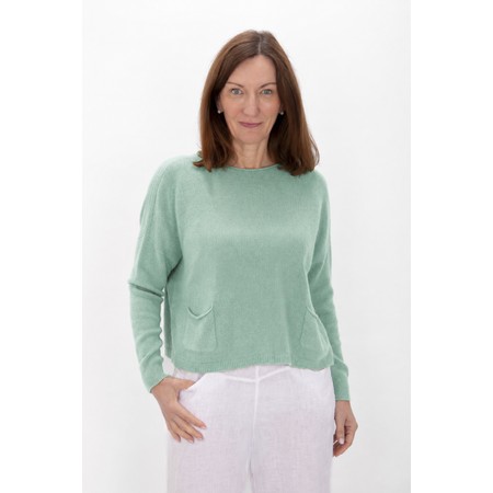 Amazing Woman Jodie Bay Front Pocket Supersoft Knit Jumper - Green