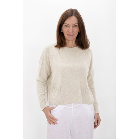 Amazing Woman Jodie Beige Marl Front Pocket Supersoft Knit Jumper - Beige