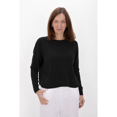 Amazing Woman Jodie Black Front Pocket Supersoft Knit Jumper - Black