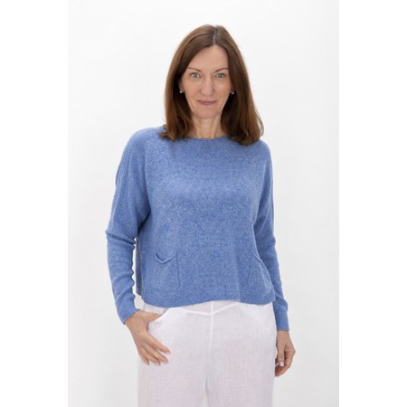 Amazing Woman Jodie Bluette Front Pocket Supersoft Knit Jumper - Blue