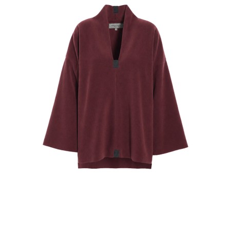 Henriette Steffensen Bordeaux Fleece Pullover V-neck Shawl Collar - Purple