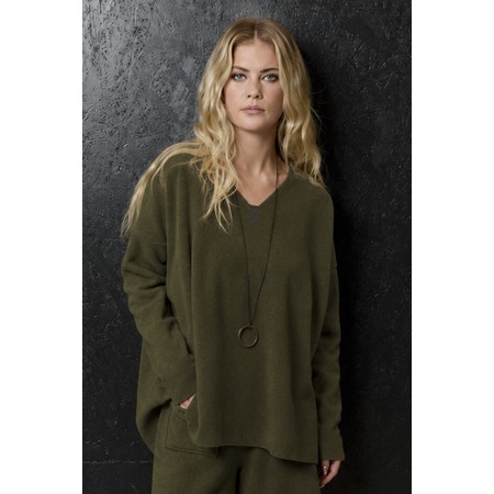 Henriette Steffensen Moss Fleece V-Neck Blouse - Green