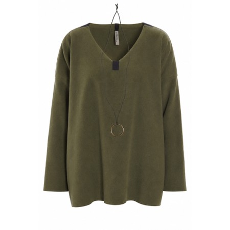 Henriette Steffensen Moss Fleece V-Neck Blouse - Green