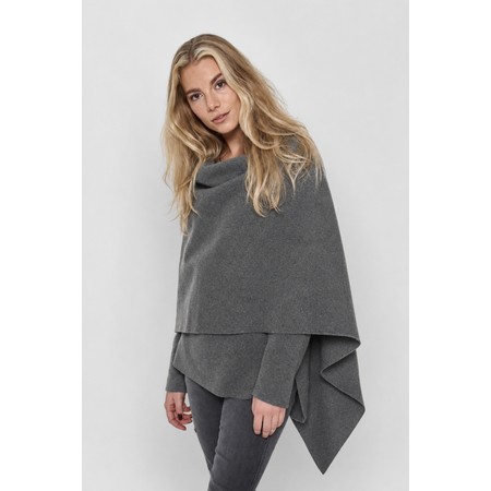 Henriette Steffensen Recycled Fleece Grey Relaxed Poncho - Grey