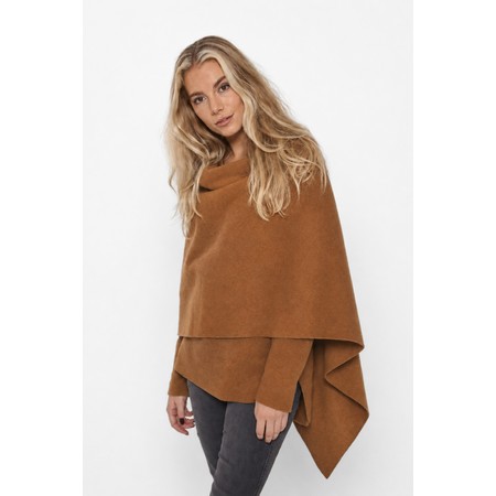 Henriette Steffensen Recycled Fleece Rust Relaxed Poncho - Red