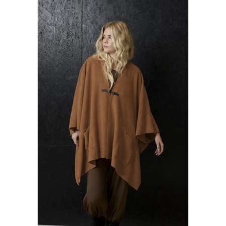 Henriette Steffensen Rust Fleece Poncho Throwover - Red