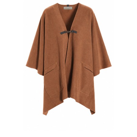 Henriette Steffensen Rust Fleece Poncho Throwover - Red
