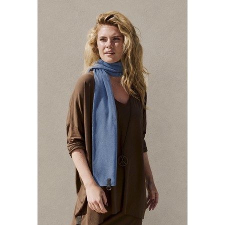 Henriette Steffensen Dusty Blue Thin Fleece Scarf - Blue