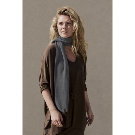 Henriette Steffensen Thin Grey Fleece Scarf - Grey
