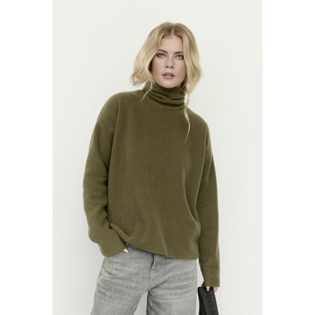 Henriette Steffensen Moss Polo Neck Fleece Top - Green