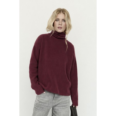 Henriette Steffensen Bordeaux Polo Neck Fleece Top - Purple