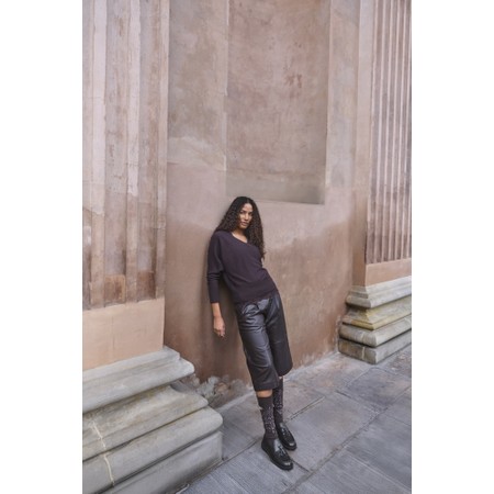 NOEN Leather Culotte Trouser - Brown