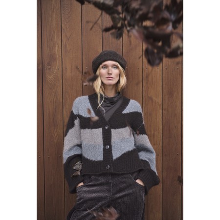 NOEN Knit Colour Block Cardigan - Brown