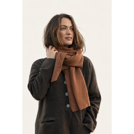 Henriette Steffensen Recycled Fleece Rust  Triangle Scarf - Red