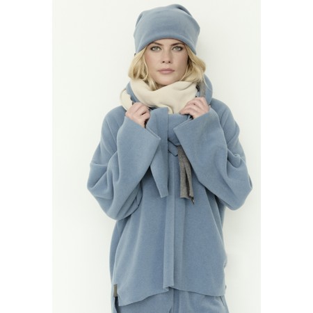 Henriette Steffensen No Waste Triangle Grey Stripe Fleece Scarf - Blue
