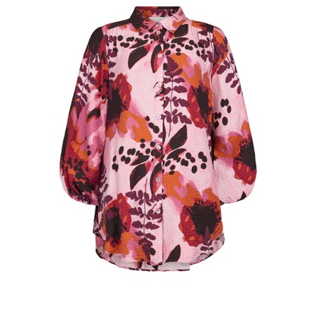NOEN Abstract Print Long Shirt - Pink