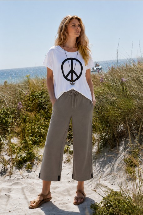 Henriette Steffensen Wide Leg Jersey Trouser Elephant