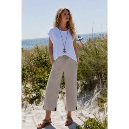 Henriette Steffensen Wide Leg Jersey Trouser - Beige
