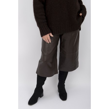 NOEN Leather Culotte Trouser - Brown