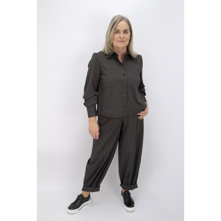 NOEN Pinstripe Barrel Trouser - Grey