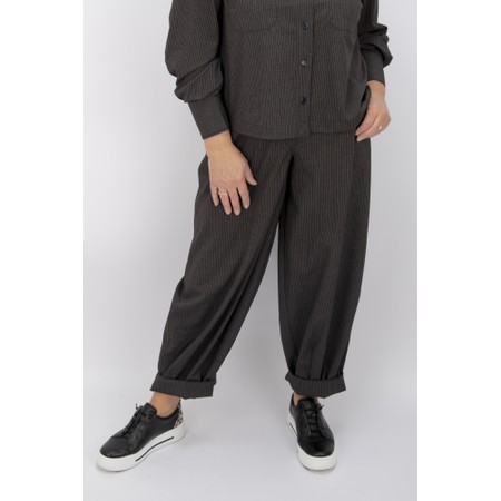 NOEN Pinstripe Barrel Trouser - Grey