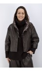 Leather Ruffle Shirt Jacket