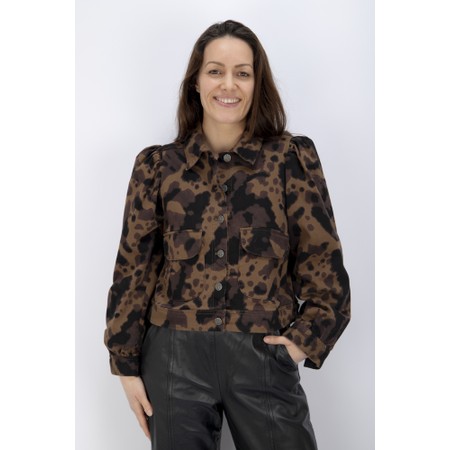 NOEN Camouflage Animal Print Short Jacket - Brown