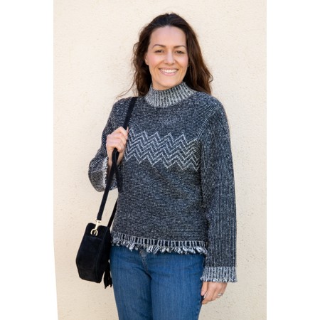 Foil Tussle Me Sweater - Black