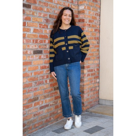Foil Hold The Line Stripe Cardi - Blue