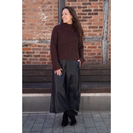 Foil Glow Getter Coffee Sweater - Brown