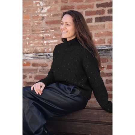 Foil Glow Getter Black Sweater - Black