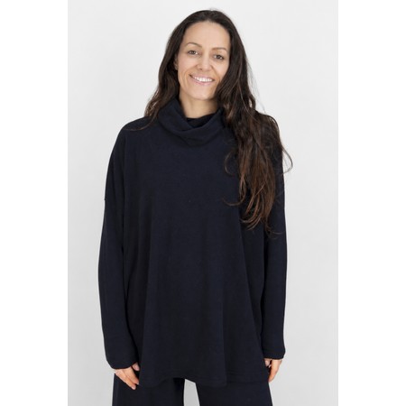 Mama B Oversized Bill U Notte Plain Fleece Jumper - Blue