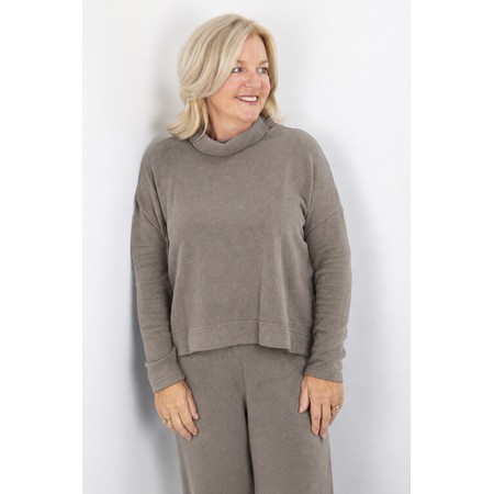 Mama B Moyet Alpaca Plain Fleece Jumper - Beige