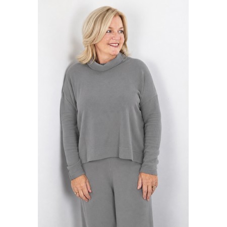 Mama B Moyet Grigio Plain Fleece Jumper - Grey