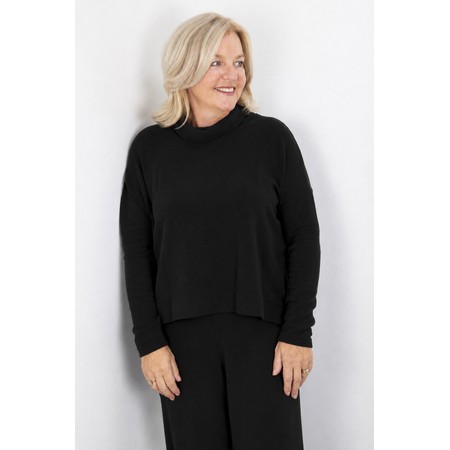 Mama B Moyet Nero Plain Fleece Jumper - Black