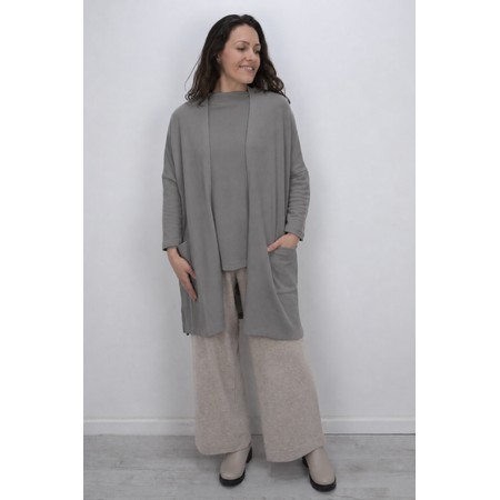 Mama B Soufle U Grigio Plain Fleece Cardigan - Grey