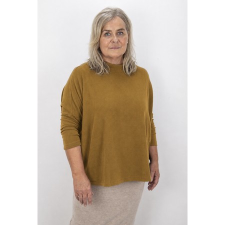 Mama B Spino U Relaxed Plain Fleece Top - Brown