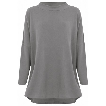 Mama B Spino U Relaxed Grigio Plain Fleece Top - Grey