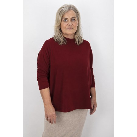 Mama B Spino U Relaxed Scuro Plain Fleece Top - Red