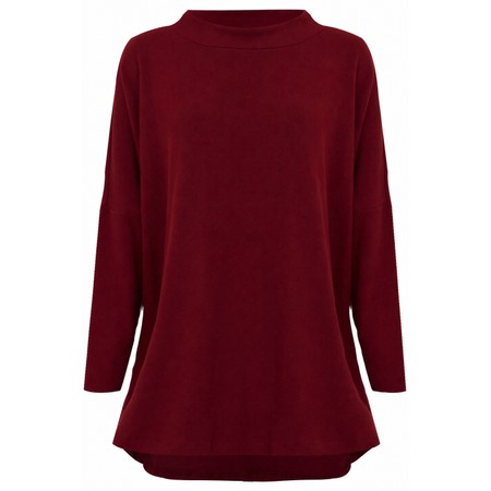 Mama B Spino U Relaxed Scuro Plain Fleece Top - Red